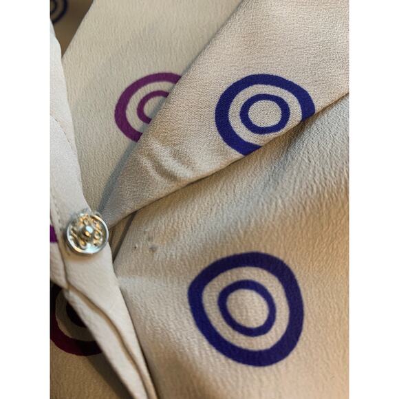 1980s Halston Sailor Bib Collar style Blouse V Neck Top / Women’s Small - Picture 8 of 9